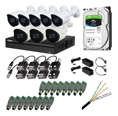 Kit Dvr 8ch 8mp + 5 Cam 5mp + 3 Cam 8mp + 150m Utp + Accesor