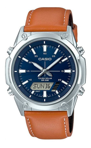 Reloj Casio Amw-s820l-2avdf En Pulso De Cuero Hombre