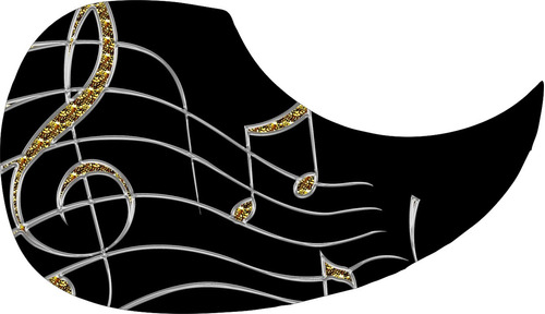 Escudo Palheteira Sônica Resinado Violão Adesivo Musica 029