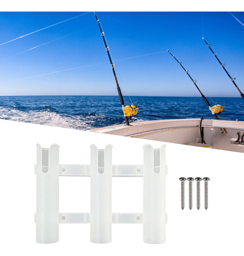 D1y: White Boat Fishing 3 Tube Rod Holder Soporte De Montaje