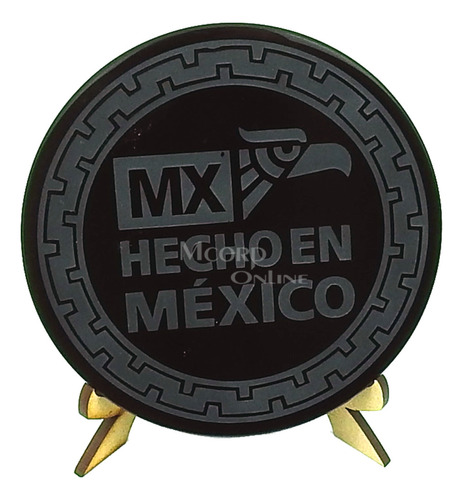 Espejo De Obsidiana Negra 10 Cm Grabado Logo Hecho En Mexico