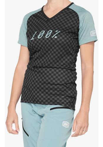 Jersey De Ciclismo Para Mujer Airmatic Seafoam Checkers