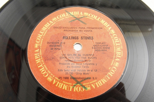 Vinilo Simple Rolling Stones One Hit The Body 1986 Argentina