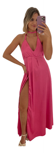 Vestido Mujer Largo Fucsia Nilo