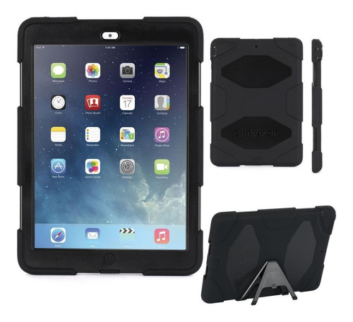 Estuche Antigolpe iPad Air 1 Griffin Survivor 3 Cap +base