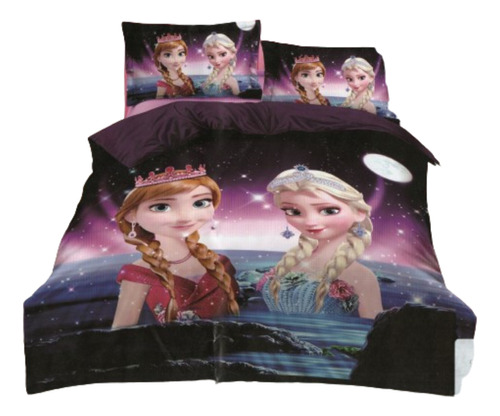 Sábana Infantil 3 Piezas - Elsa Y Anna -  Frozen - Disney