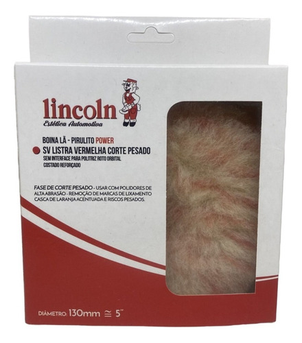 Boina Lã Pirulito Corte Pesado Polimento Lincoln 5 Pol