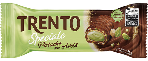 Chocolate Trento Speciale Pistache Com Avelã 12 Uni De 26g