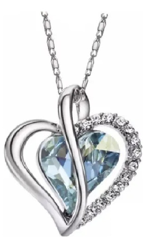 Fino Collar Corazón Roda Cristal  Y Zirconias Corte Diamante