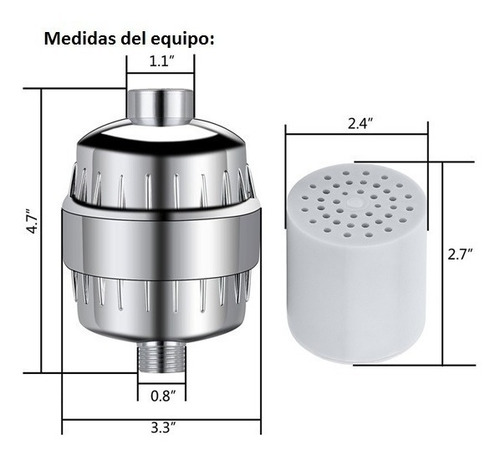 Imagen 2 de 3 de Repuesto Para Filtro De Agua De Ducha Gr-05