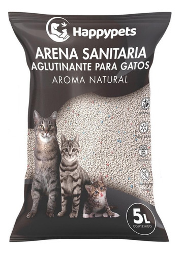 Arena Sanitaria Para Gatos Aglutinante 5l/4kg Aroma Lavanda