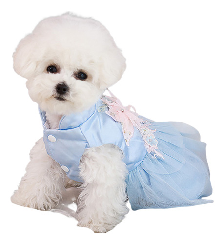 Vestido De Novia Para Perros, Encaje Con Volantes, Bordado F