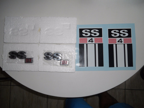 Par De Emblemas E Par De Adesivos Opala Ss4 (kit)