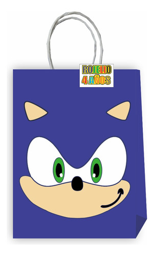 Bolsas Dulces Personalizadas  Sonic 10 Uns. #d1 + Etiqueta