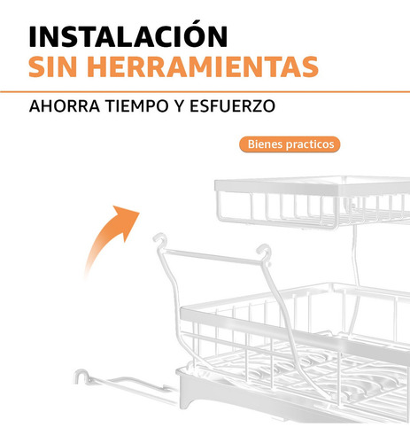 Escurridor De Platos Acero Inoxidable Ajustable Drenaje 360° Blanco