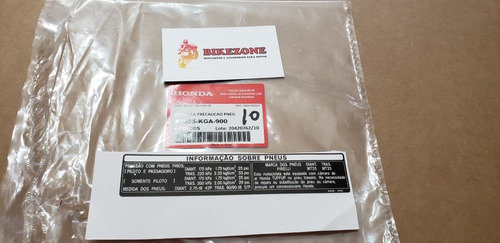 Calco Informacion Neumaticos Original Honda Cg 125 Titan 00