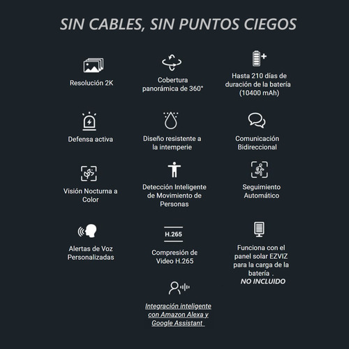 Camara Seguridad Ip Wifi 3mp 2k Ezviz Cb8 Domo Exterior 360