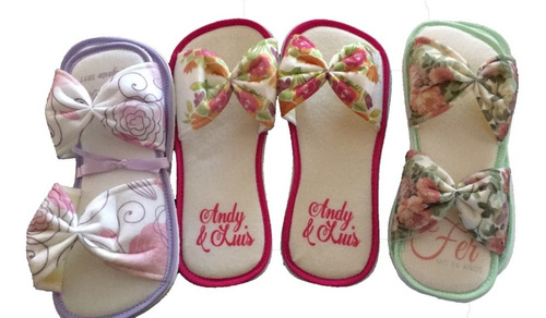 60 Pantuflas Personalizadas Recuerdos Fiestas Bodas Xv