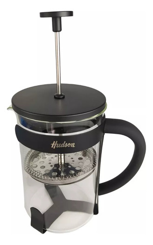 Cafetera Vidrio Acero Inoxidable Prensa Francesa 600ml Negra Negro