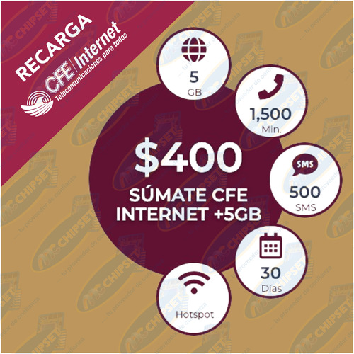 Paquete Cfe Teit Llamadas Datos Internet Semestral 400