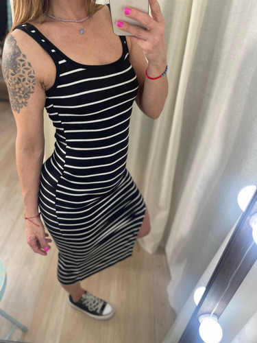 Vestido Ajustado Al Cuerpo Rayado The Big Shop