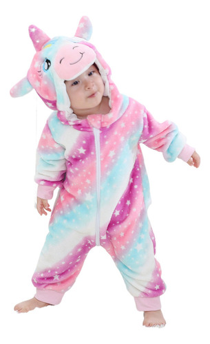 Traje Gateo Una Pieza Bebé Con Unicornio Talla Grande Niños