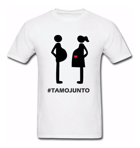 Camiseta Pai Tamo Junto Bata Gestante Grávida Chá De Bebê