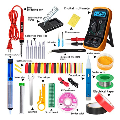 Kit De Soldador Electrónico, Soldador Digital Lcd De 8...