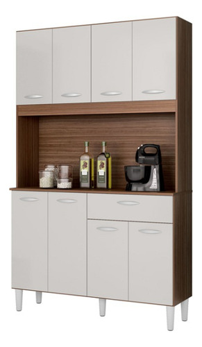 Mueble Cocina Compacta Kit 8 Puertas 1 Cajon LG Color Capuchino/OffWhite