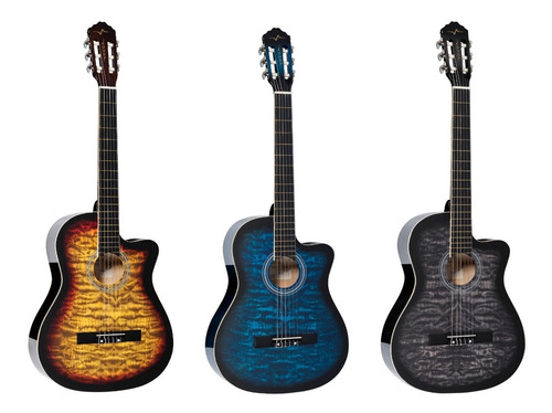 Violão Acústico Nylon Artístico Cutway Flamed Vogga Vca226nc