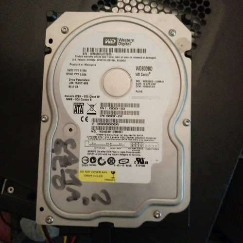 Disco Duro Western Digital  80gb Sata