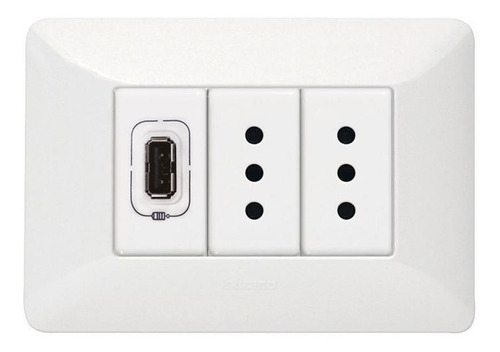 Tomacorriente Doble 10 A + 1 Usb 1,5a Blanco