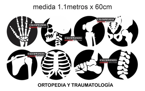 Vinil Consultorio Medico Ortopedia Rx  Circulos 25cm Diamet 