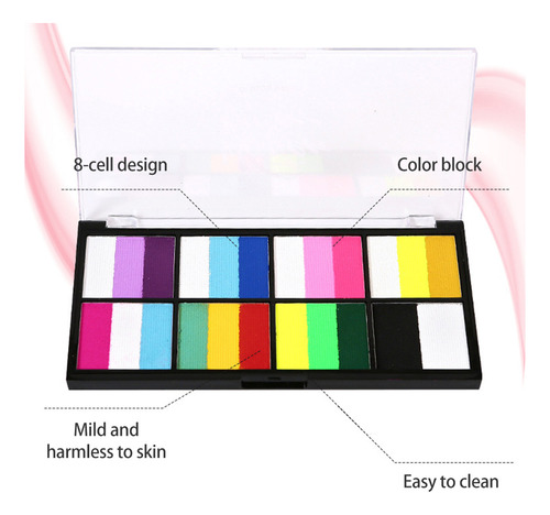 Set De Pintura Facial Acuarela De 18 Colores Con Pinceles Y