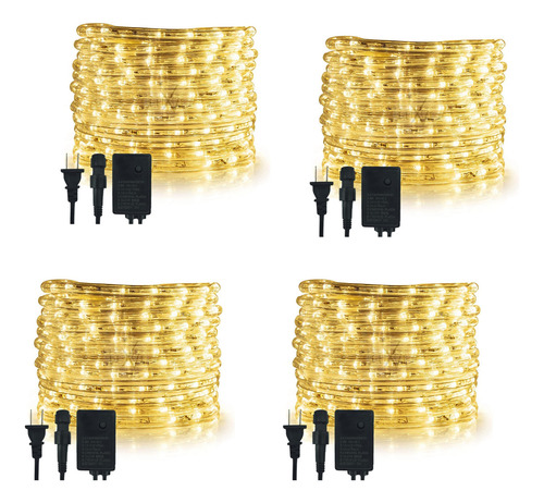 Manguera De Luz Led Luxvi 10m 8 Modos 200 Leds Ip65 Paq 4pzs Luces Blanco cálido