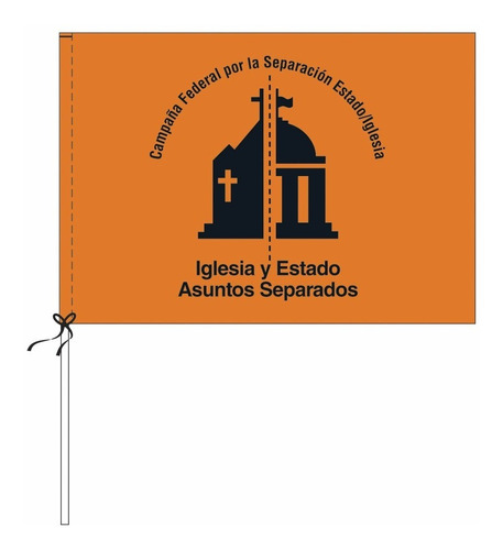 Bandera Iglesia Y Estado 70 X 100cm Con Cañito De 1 Metro