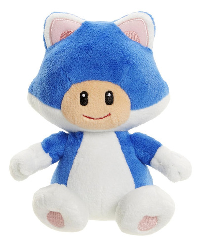 Peluche World Of Nintendo Cat Toad Mario Bros Color Azul