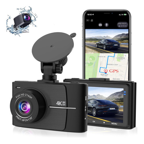 Cámara De Salpicadero Frontal Y Trasera 4k Dual Dash Cam Cám