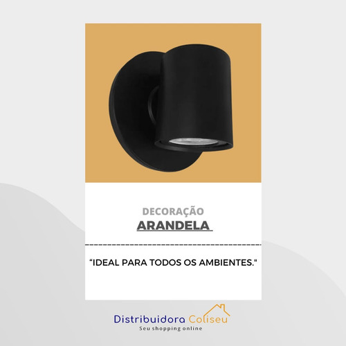 8x Arandela Direcionável Spot - Área Externa 12x8x6cm Preto