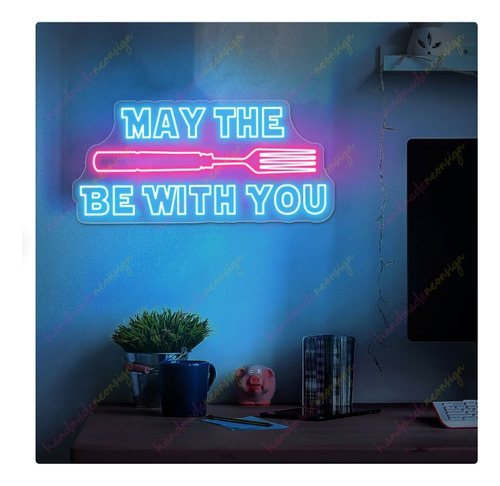 Letrero Led Neon Star Wars Comida Cocina Ancho60cm Luminoso