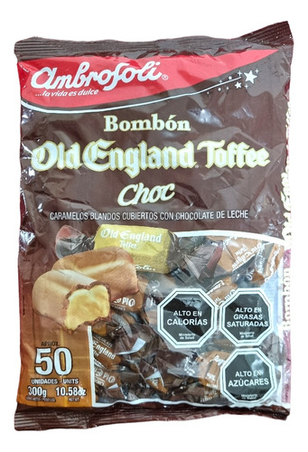 Bombon Toffe Chocolate 50 Unidades Bolsa 300gramos 