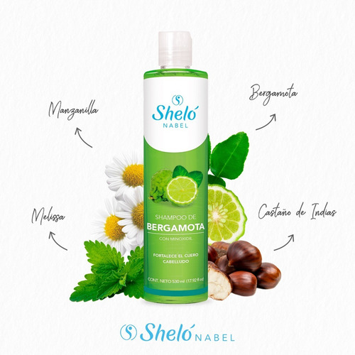 Imagen 3 de 8 de Shampoo Bergamota Crecimiento Cabello Alopecia Anticaída