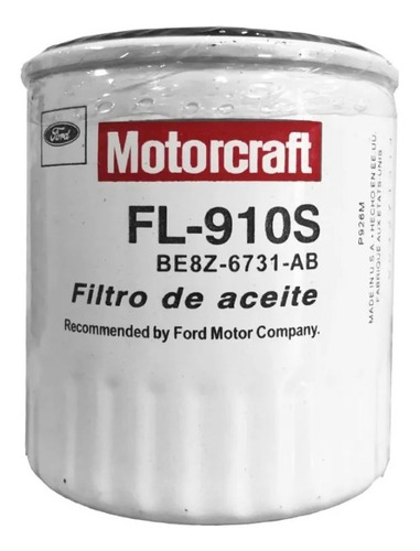 Filtro Aceite Fl-910s Ford Fiesta Titanium Ka Ecosport Focus