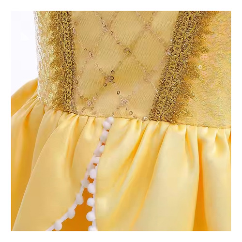 Disfraz De Bella Y La Bestia Importado Vestido Niña
