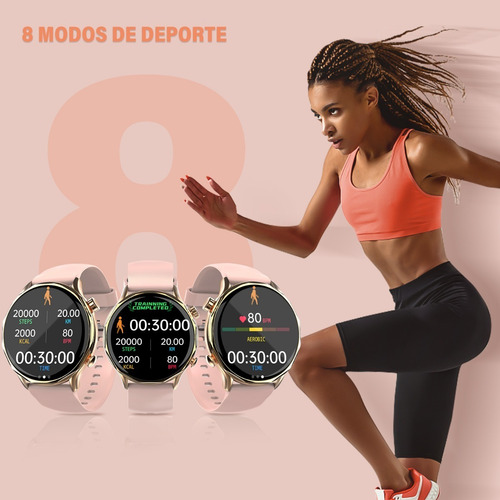 Imagen 4 de 8 de Smartwatch Para Mujer, Reloj Inteligente, Reloj Bluetooth