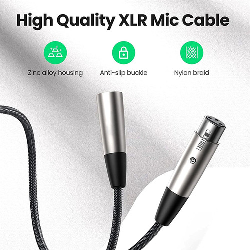 Cable De Micrófono Xlr Cable Xlr Trenzado De Nailon For 1m