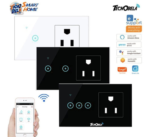Contacto Inteligente: Enchufe + 2 Apagadores Wifi Smartlife