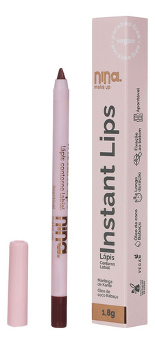 Lápis Labial Para Contorno - Nina Makeup Cor Doce Desejo