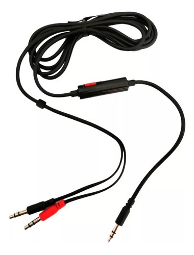 Cable Auxiliar 1 A 2 Con Microfono 3.5mm Trs Diadema 