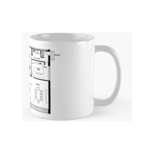 Taza Plan De Arquitectura De Dibujo Calidad Premium